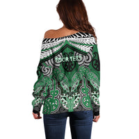 Aotearoa Iwi Ngati Maniapoto Personalised Off Shoulder Sweater Maori Kowhaiwhai Pattern
