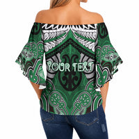 Aotearoa Iwi Ngati Maniapoto Personalised Off Shoulder Wrap Waist Top Maori Kowhaiwhai Pattern
