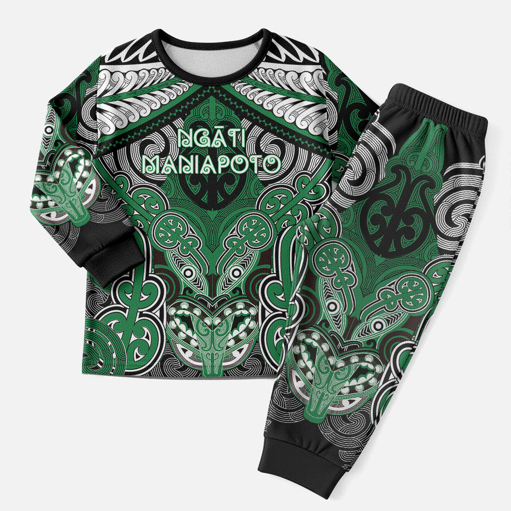 Aotearoa Iwi Ngati Maniapoto Personalised Christmas Pajama Set Maori Kowhaiwhai Pattern