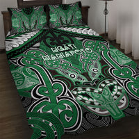 Aotearoa Iwi Ngati Maniapoto Quilt Bed Set Maori Kowhaiwhai Pattern