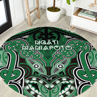 Aotearoa Iwi Ngati Maniapoto Round Carpet Maori Kowhaiwhai Pattern