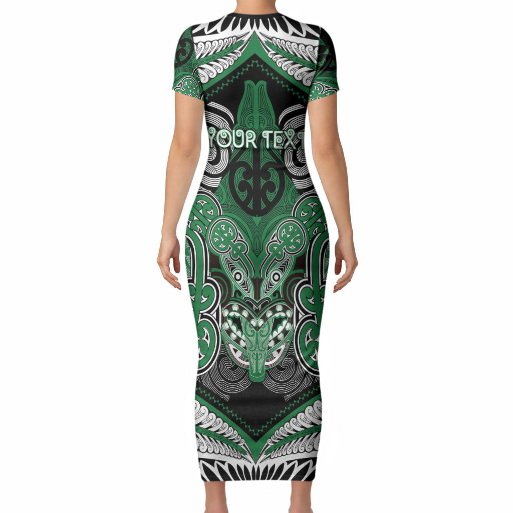 Aotearoa Iwi Ngati Maniapoto Personalised Short Sleeve Bodycon Dress Maori Kowhaiwhai Pattern