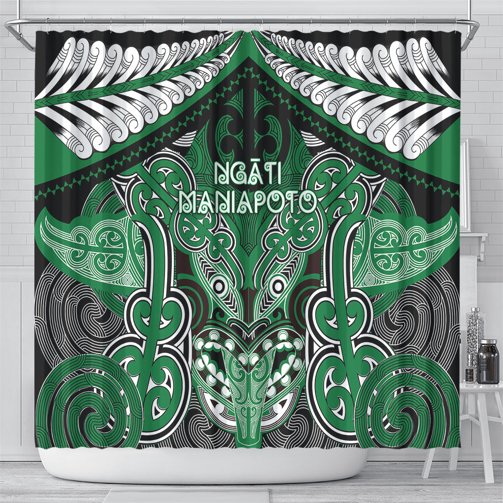 Aotearoa Iwi Ngati Maniapoto Shower Curtain Maori Kowhaiwhai Pattern