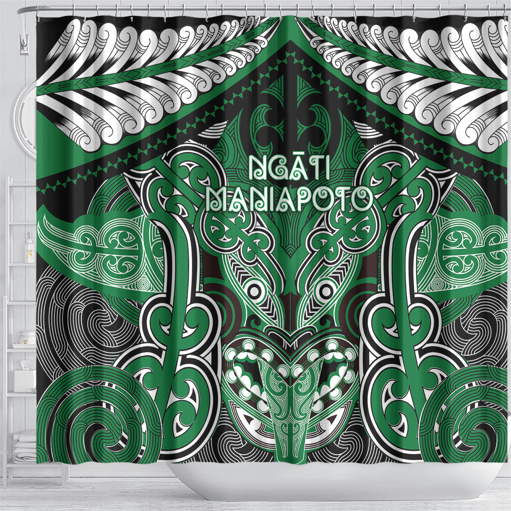 Aotearoa Iwi Ngati Maniapoto Shower Curtain Maori Kowhaiwhai Pattern