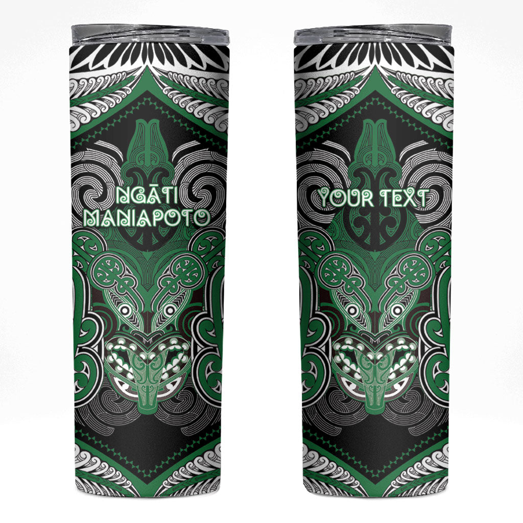 Aotearoa Iwi Ngati Maniapoto Personalised Skinny Tumbler Maori Kowhaiwhai Pattern
