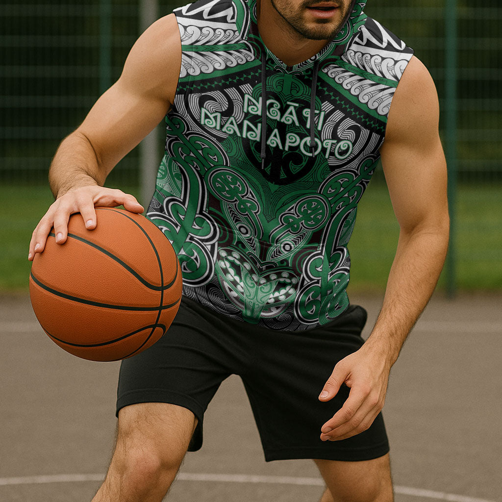 Aotearoa Iwi Ngati Maniapoto Personalised Sleeveless Hoodie Maori Kowhaiwhai Pattern
