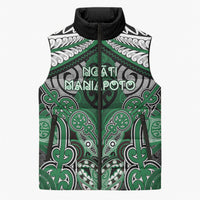 Aotearoa Iwi Ngati Maniapoto Personalised Sleeveless Puffer Jacket Maori Kowhaiwhai Pattern