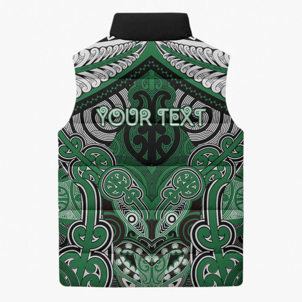 Aotearoa Iwi Ngati Maniapoto Personalised Sleeveless Puffer Jacket Maori Kowhaiwhai Pattern