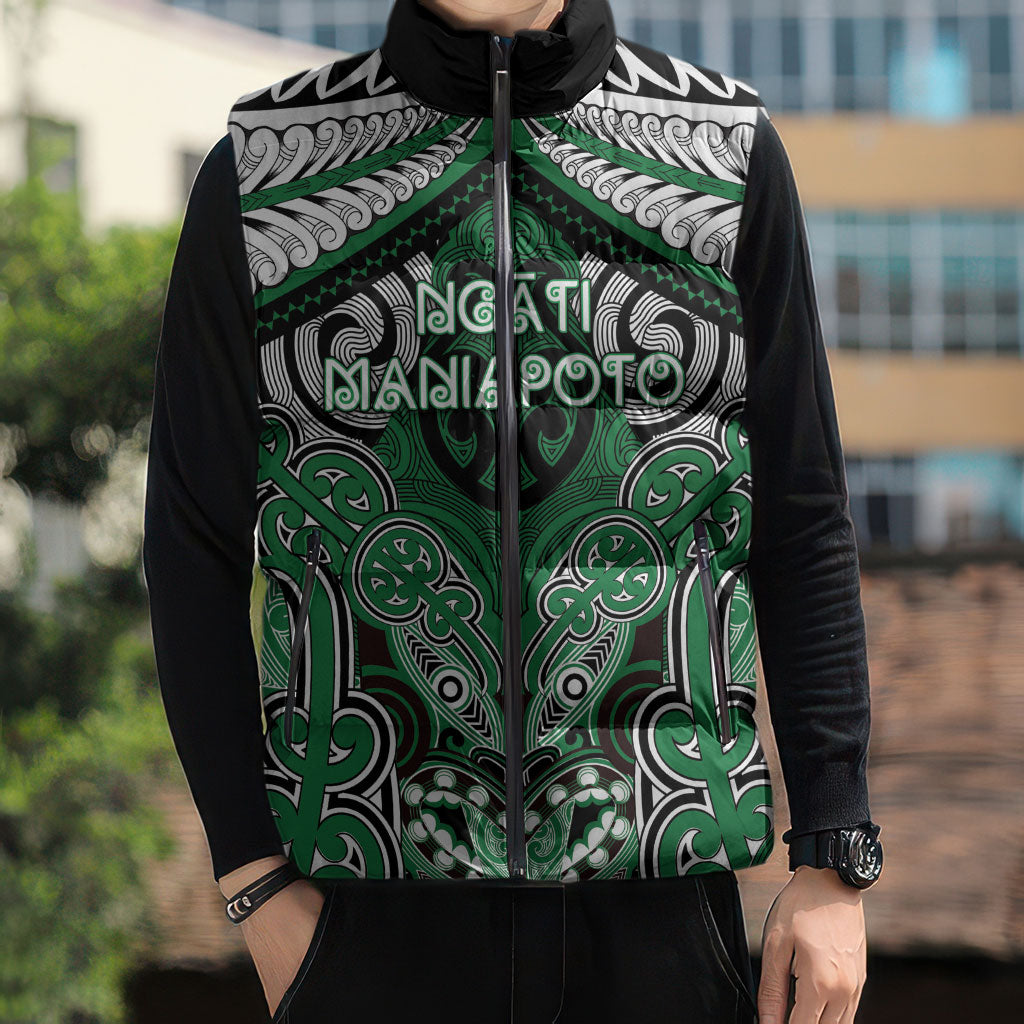 Aotearoa Iwi Ngati Maniapoto Personalised Sleeveless Puffer Jacket Maori Kowhaiwhai Pattern