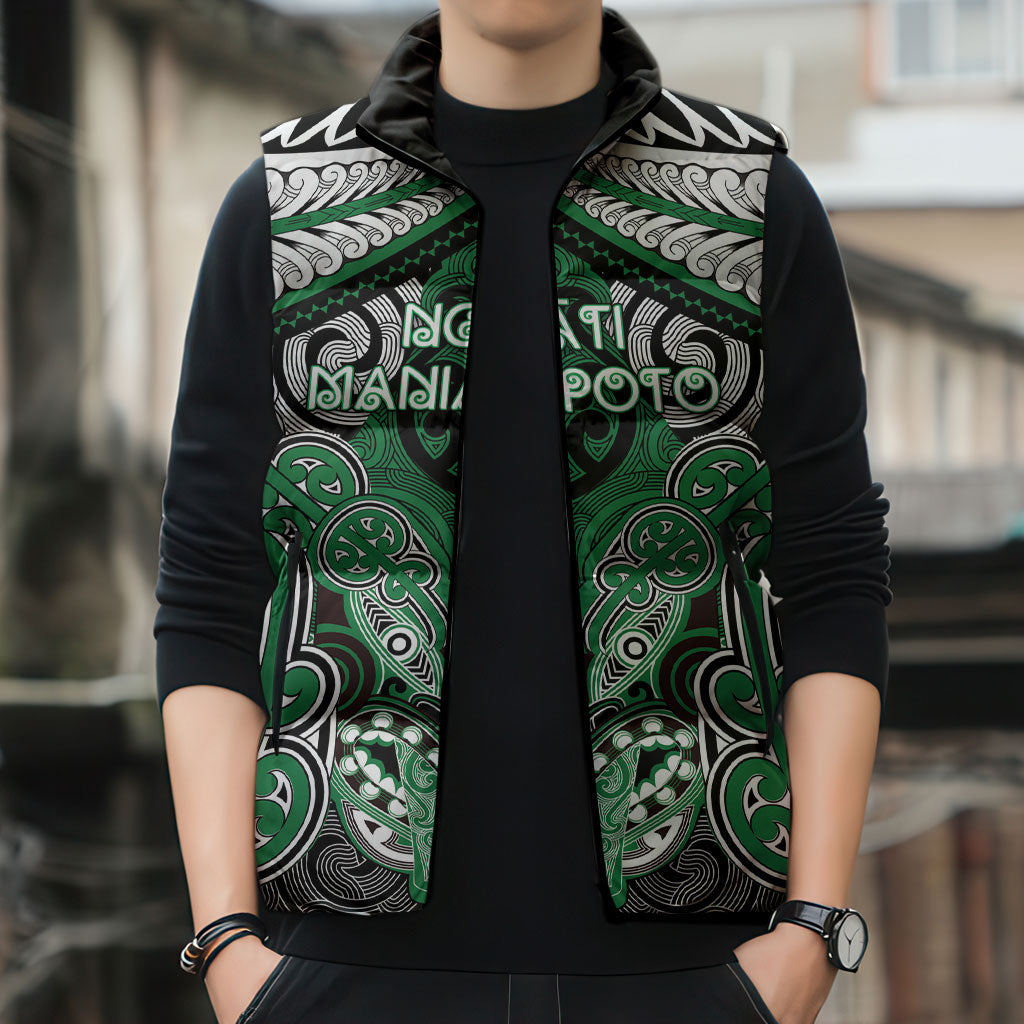 Aotearoa Iwi Ngati Maniapoto Personalised Sleeveless Puffer Jacket Maori Kowhaiwhai Pattern