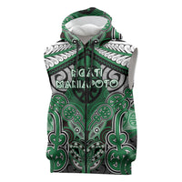 Aotearoa Iwi Ngati Maniapoto Personalised Sleeveless Zip Hoodie Maori Kowhaiwhai Pattern
