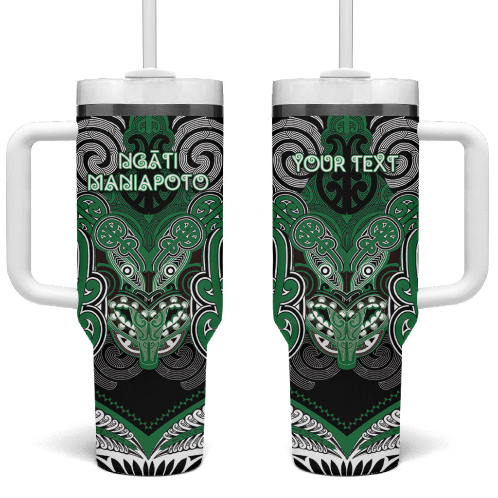 Aotearoa Iwi Ngati Maniapoto Personalised Tumbler With Handle Maori Kowhaiwhai Pattern