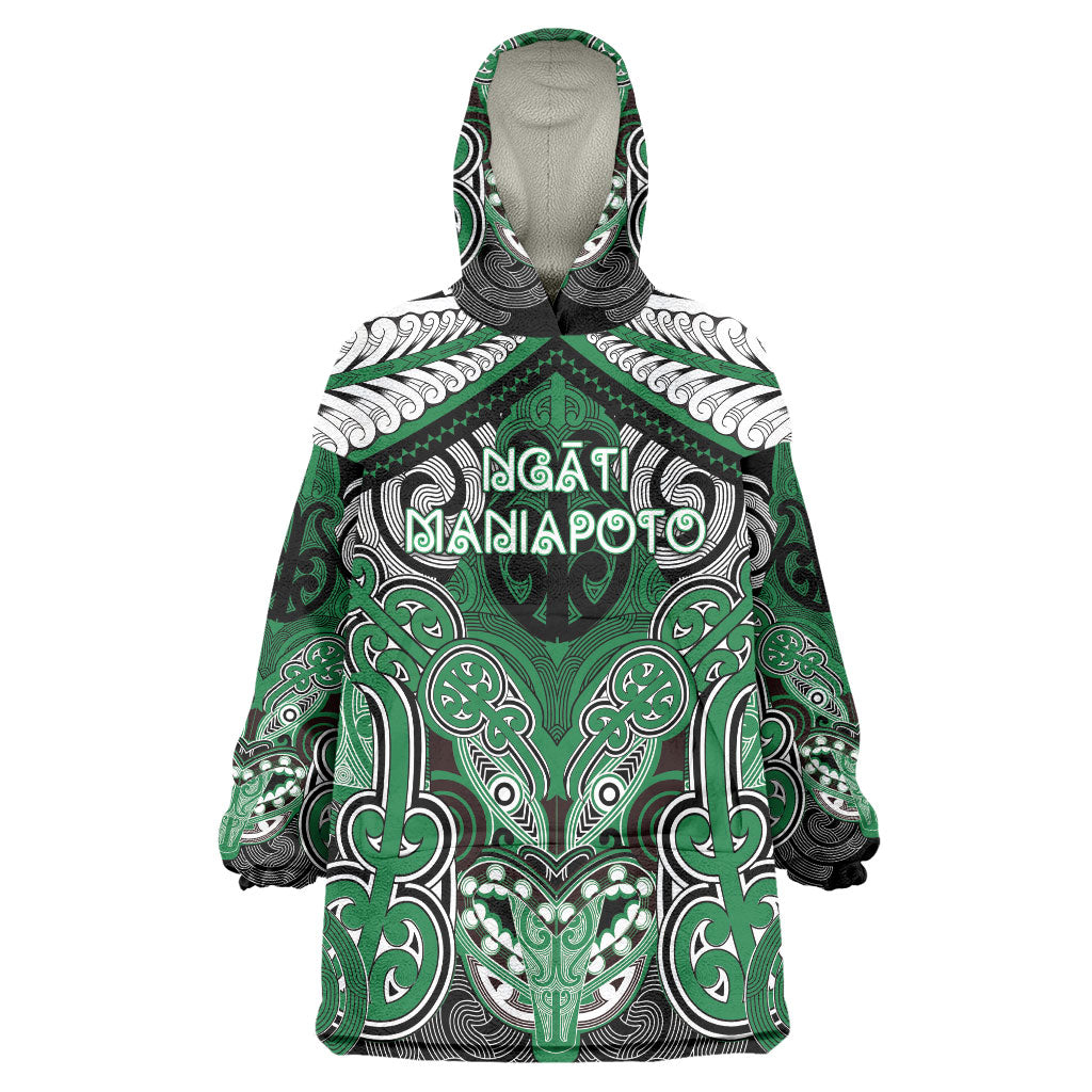 Aotearoa Iwi Ngati Maniapoto Personalised Wearable Blanket Hoodie Maori Kowhaiwhai Pattern