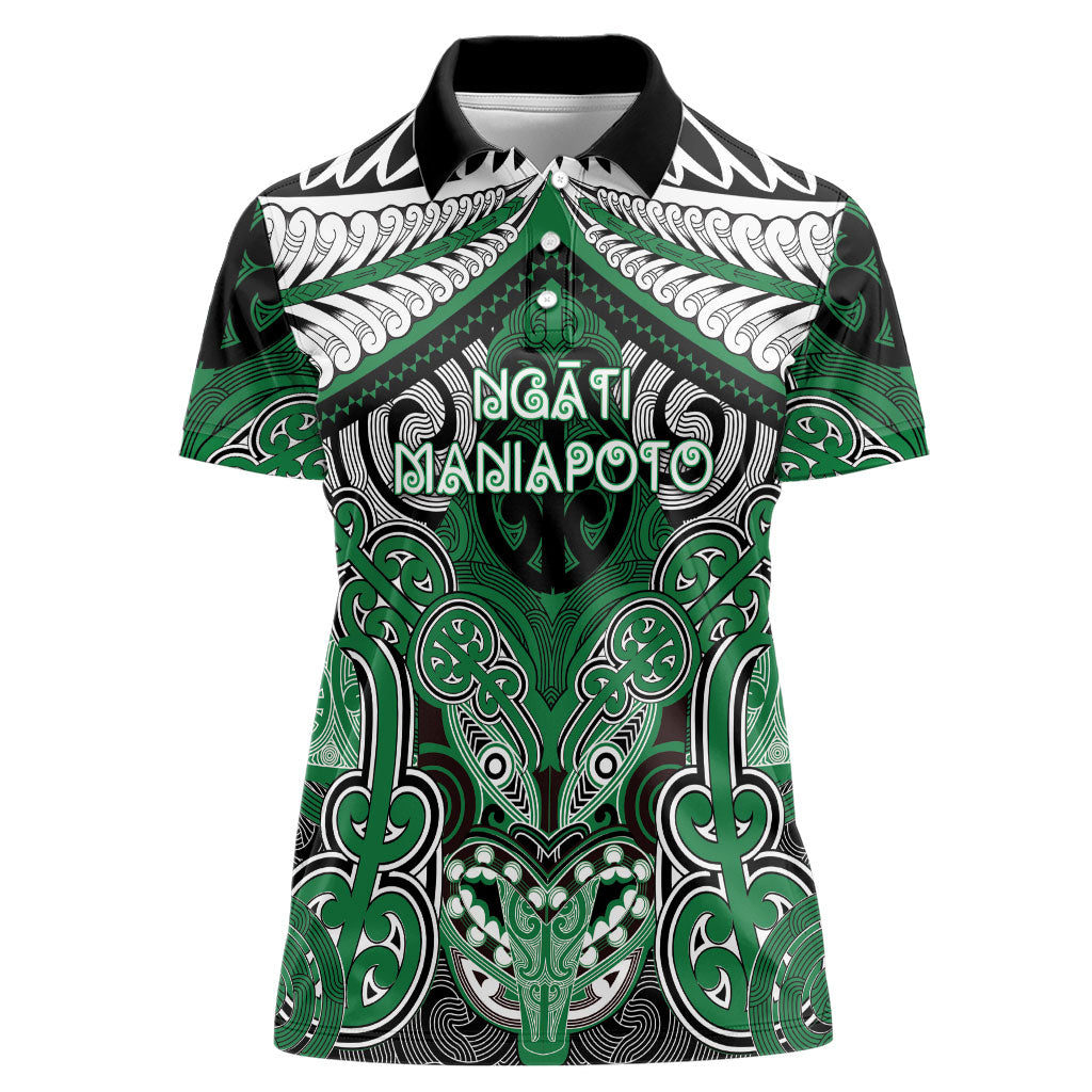 Aotearoa Iwi Ngati Maniapoto Personalised Women Polo Shirt Maori Kowhaiwhai Pattern