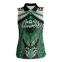 Aotearoa Iwi Ngati Maniapoto Personalised Women Sleeveless Polo Shirt Maori Kowhaiwhai Pattern