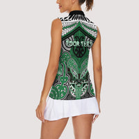 Aotearoa Iwi Ngati Maniapoto Personalised Women Sleeveless Polo Shirt Maori Kowhaiwhai Pattern