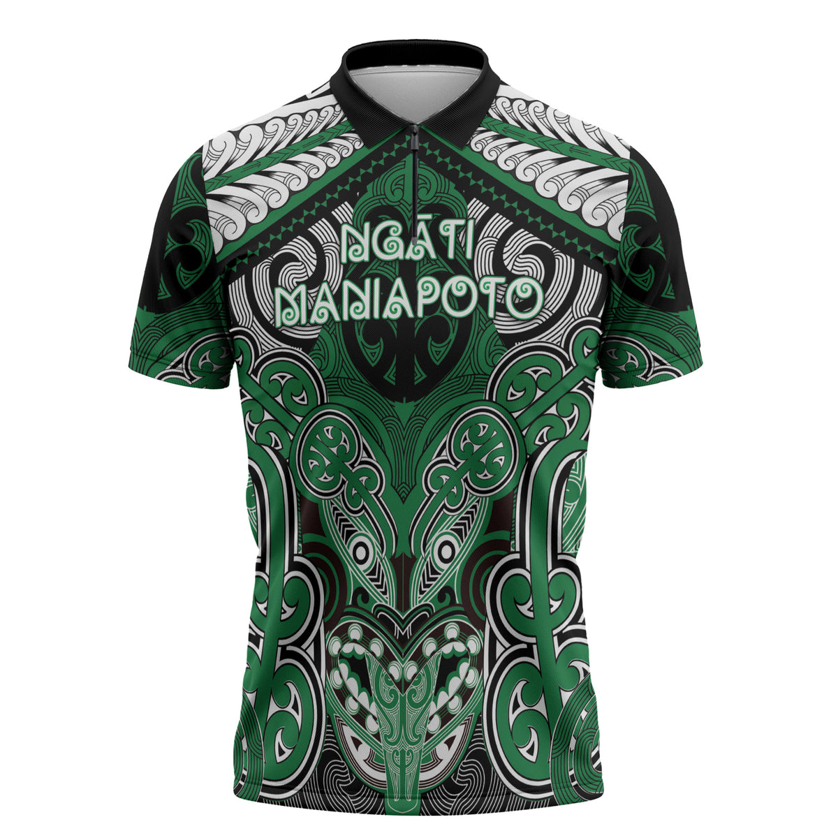 Aotearoa Iwi Ngati Maniapoto Personalised Zipper Polo Shirt Maori Kowhaiwhai Pattern