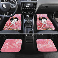 Japanese Geisha Cherry Blossom Car Mats Pink Palaka Hawaii Pattern Fusion Design