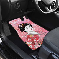 Japanese Geisha Cherry Blossom Car Mats Pink Palaka Hawaii Pattern Fusion Design
