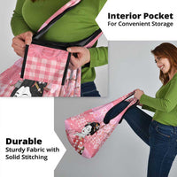 Japanese Geisha Cherry Blossom Grocery Bag Pink Palaka Hawaii Pattern Fusion Design