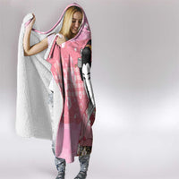 Japanese Geisha Cherry Blossom Hooded Blanket Pink Palaka Hawaii Pattern Fusion Design