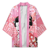 Japanese Geisha Cherry Blossom Kimono Pink Palaka Hawaii Pattern Fusion Design