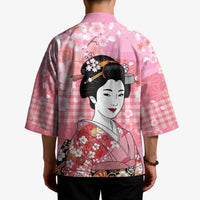 Japanese Geisha Cherry Blossom Kimono Pink Palaka Hawaii Pattern Fusion Design