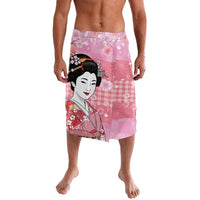 Japanese Geisha Cherry Blossom Lavalava Pink Palaka Hawaii Pattern Fusion Design