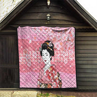 Japanese Geisha Cherry Blossom Quilt Pink Palaka Hawaii Pattern Fusion Design