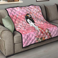 Japanese Geisha Cherry Blossom Quilt Pink Palaka Hawaii Pattern Fusion Design