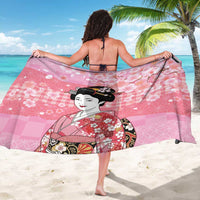 Japanese Geisha Cherry Blossom Sarong Pink Palaka Hawaii Pattern Fusion Design