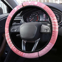 Japanese Geisha Cherry Blossom Steering Wheel Cover Pink Palaka Hawaii Pattern Fusion Design