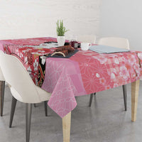 Japanese Geisha Cherry Blossom Tablecloth Pink Palaka Hawaii Pattern Fusion Design