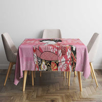 Japanese Geisha Cherry Blossom Tablecloth Pink Palaka Hawaii Pattern Fusion Design