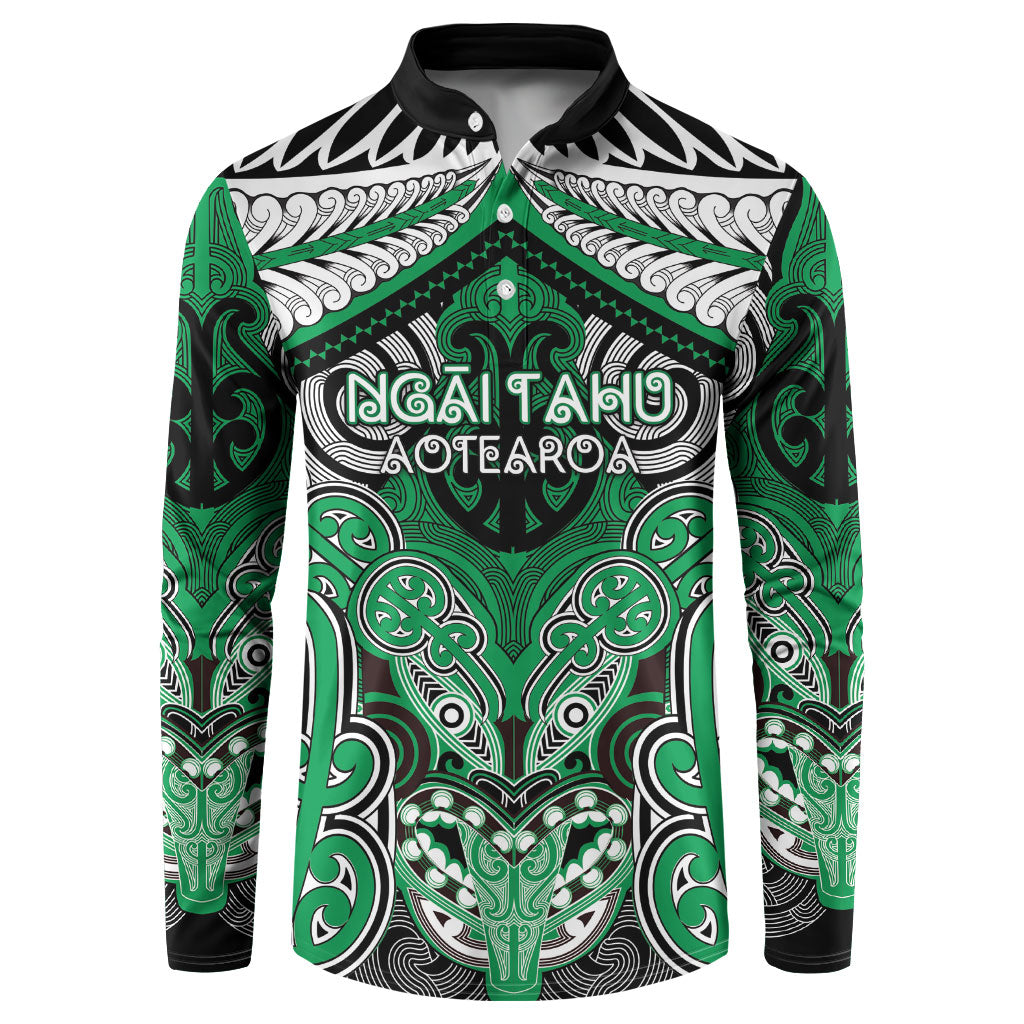 Aotearoa Iwi Ngai Tahu Personalised Button Sweatshirt Maori Kowhaiwhai Pattern