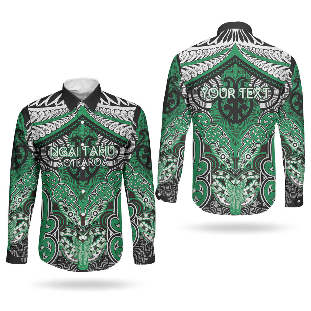 Aotearoa Iwi Ngai Tahu Personalised Couples Matching Off Shoulder Short Dress and Long Sleeve Button Shirt Maori Kowhaiwhai Pattern