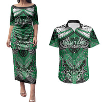 Aotearoa Iwi Ngai Tahu Personalised Couples Matching Puletasi and Hawaiian Shirt Maori Kowhaiwhai Pattern