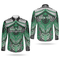 Aotearoa Iwi Ngai Tahu Personalised Couples Matching Short Sleeve Bodycon Dress and Long Sleeve Button Shirt Maori Kowhaiwhai Pattern