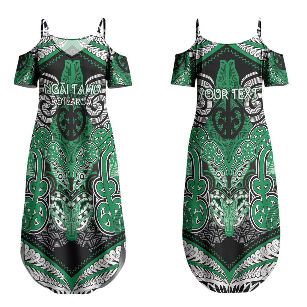 Aotearoa Iwi Ngai Tahu Personalised Couples Matching Summer Maxi Dress and Hawaiian Shirt Maori Kowhaiwhai Pattern