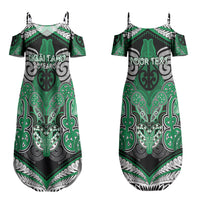 Aotearoa Iwi Ngai Tahu Personalised Couples Matching Summer Maxi Dress and Hawaiian Shirt Maori Kowhaiwhai Pattern
