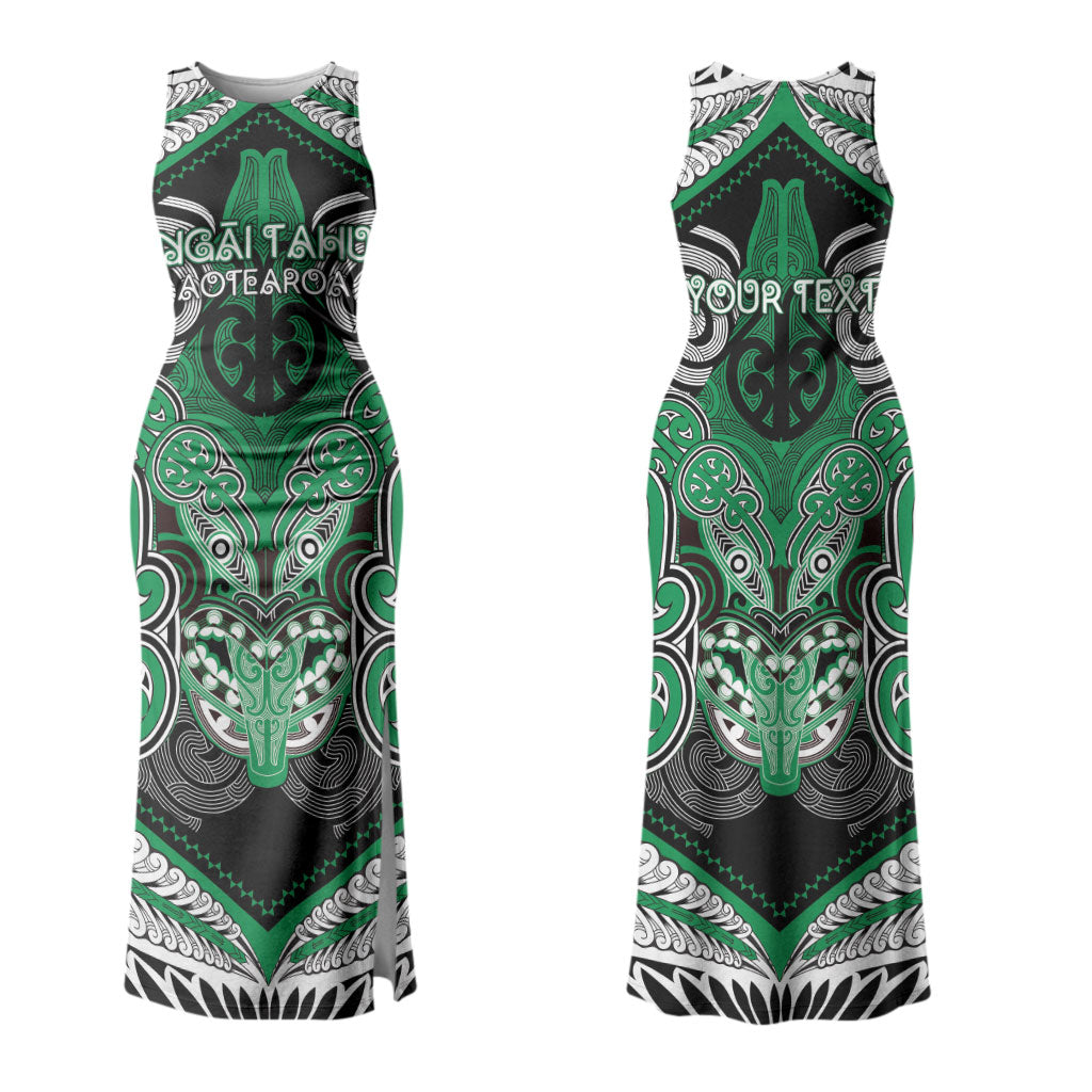 Aotearoa Iwi Ngai Tahu Personalised Couples Matching Tank Maxi Dress and Hawaiian Shirt Maori Kowhaiwhai Pattern