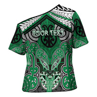 Aotearoa Iwi Ngai Tahu Personalised Cross Shoulder Shirt Maori Kowhaiwhai Pattern