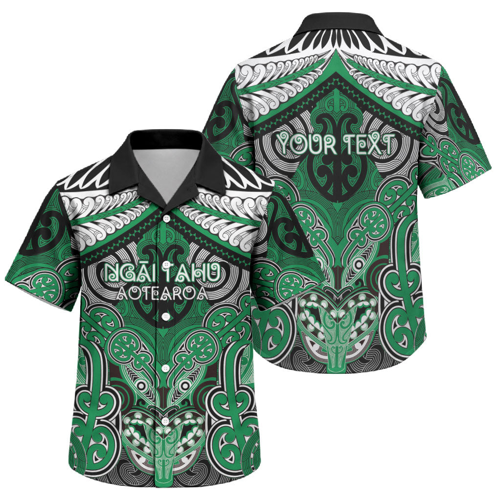 Aotearoa Iwi Ngai Tahu Personalised Family Matching Off Shoulder Short Dress and Hawaiian Shirt Maori Kowhaiwhai Pattern