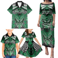 Aotearoa Iwi Ngai Tahu Personalised Family Matching Puletasi and Hawaiian Shirt Maori Kowhaiwhai Pattern
