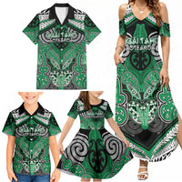 Aotearoa Iwi Ngai Tahu Personalised Family Matching Summer Maxi Dress and Hawaiian Shirt Maori Kowhaiwhai Pattern
