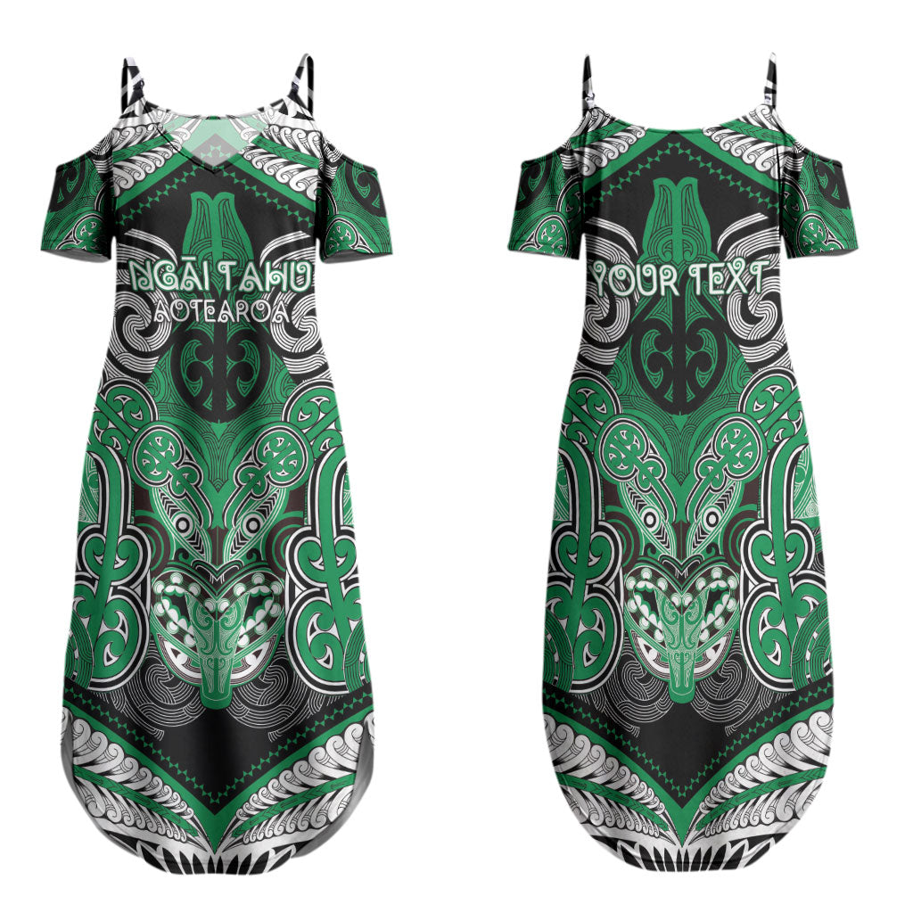 Aotearoa Iwi Ngai Tahu Personalised Family Matching Summer Maxi Dress and Hawaiian Shirt Maori Kowhaiwhai Pattern