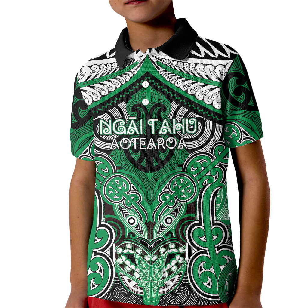Aotearoa Iwi Ngai Tahu Personalised Kid Polo Shirt Maori Kowhaiwhai Pattern