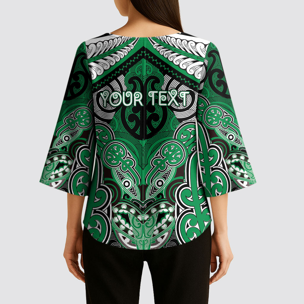 Aotearoa Iwi Ngai Tahu Personalised Kimono Sleeve Blouse Maori Kowhaiwhai Pattern