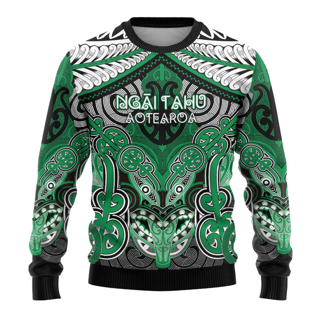Aotearoa Iwi Ngai Tahu Personalised Ugly Christmas Sweater Maori Kowhaiwhai Pattern