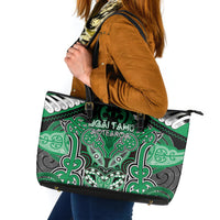 Aotearoa Iwi Ngai Tahu Leather Tote Bag Maori Kowhaiwhai Pattern